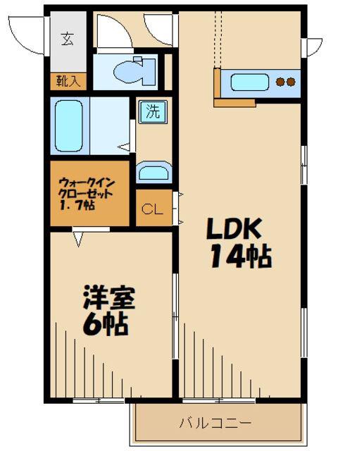エレガントコート(1LDK/2階)の間取り写真