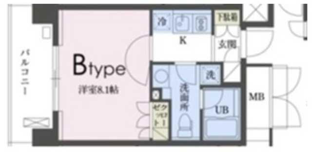 ガレリア東新宿(1K/5階)の間取り写真