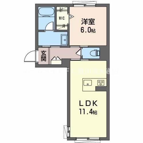 フロレゾン桜良(1LDK/1階)の間取り写真