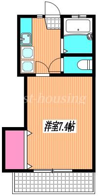 ハイツ光(1K/2階)の間取り写真