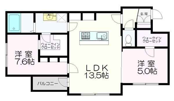 カレラ新さっぽろ(2LDK/3階)の間取り写真