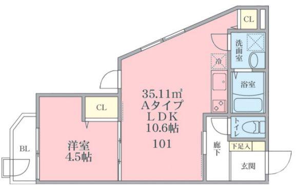TALIESIN FD(1LDK/3階)の間取り写真