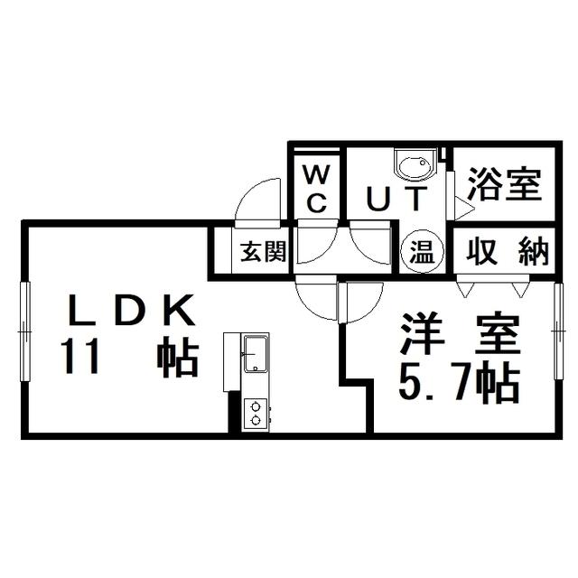 ハイツハピネスA館(1LDK/1階)の間取り写真