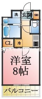 クレアドル須磨(1K/2階)の間取り写真