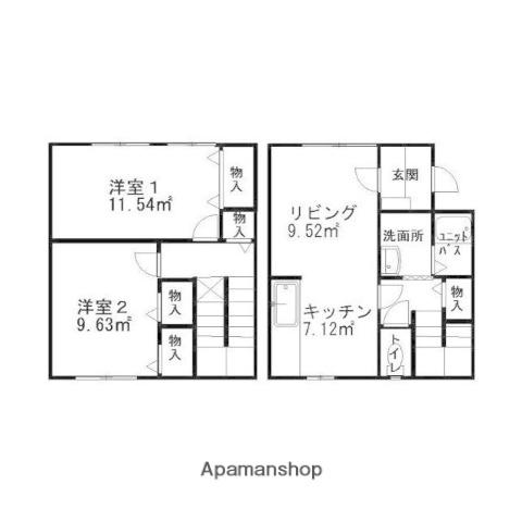 リースランド富士見IV(2LDK/1階)の間取り写真