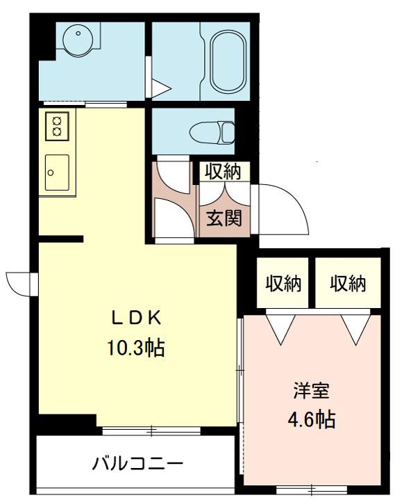 MY AMBICIA(1LDK/3階)の間取り写真
