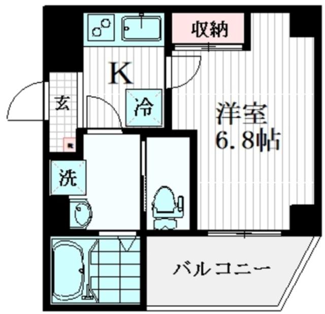グラン・クリュ K(1K/1階)の間取り写真