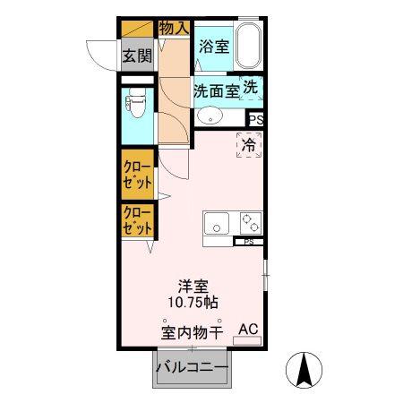 プレシャス天川原(ワンルーム/2階)の間取り写真