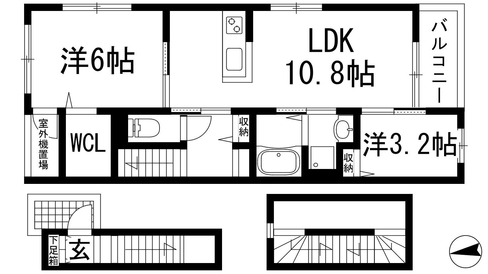 EXCEED宝塚(2LDK/3階)の間取り写真