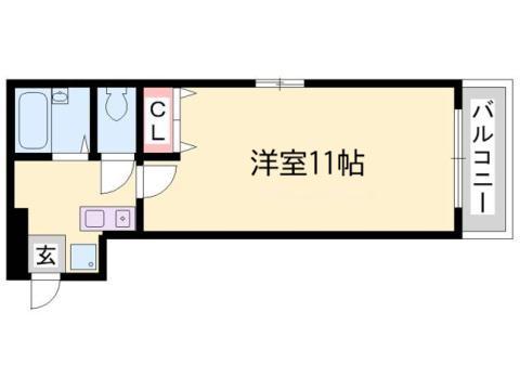 アメニティ大倉山(1K/2階)の間取り写真