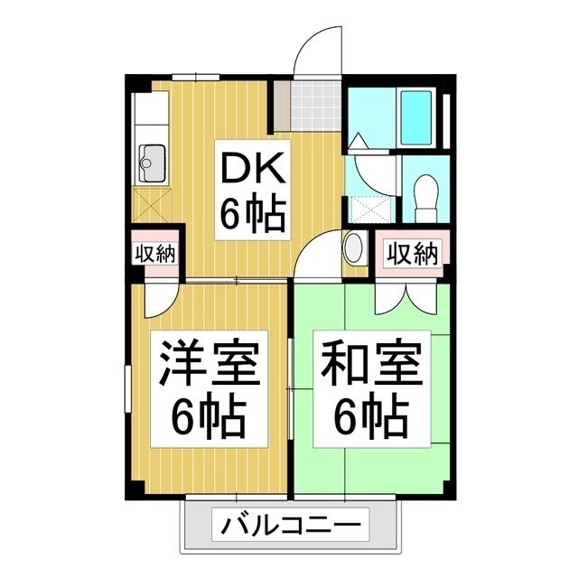 ヴェルドミール(2DK/2階)の間取り写真