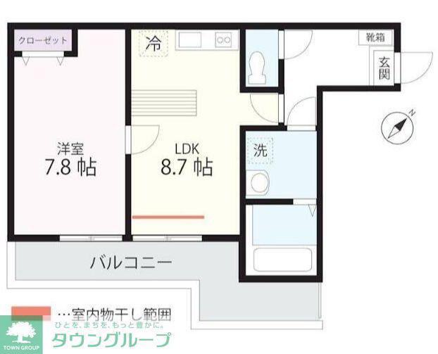 QUIET CRAB HOUSE MIX三ツ沢下町(1LDK/3階)の間取り写真