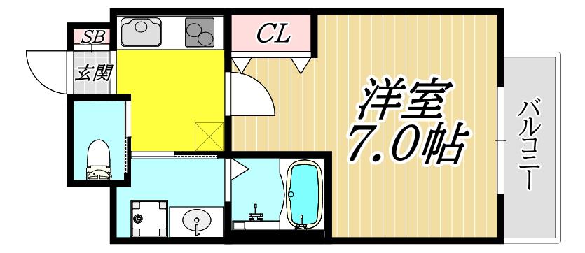 AILE東園田(1K/2階)の間取り写真