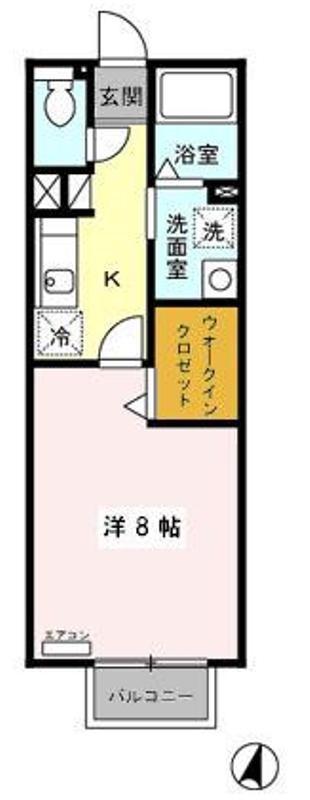ブライツコート(1K/1階)の間取り写真