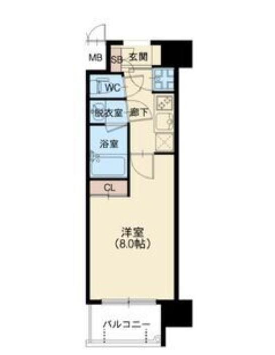 スプランディッドIII(1K/5階)の間取り写真