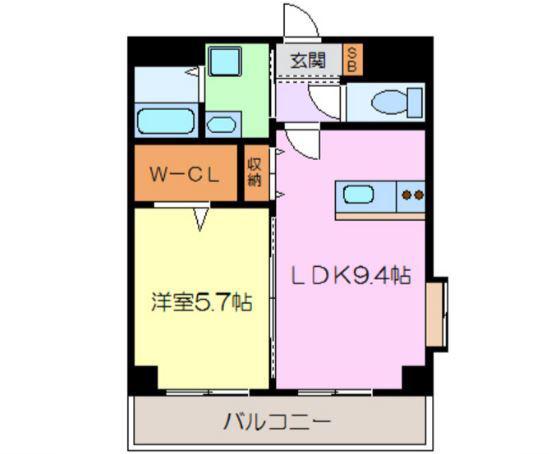 LA PAISIBLE(1LDK/8階)の間取り写真
