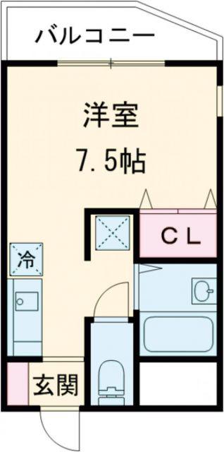 メゾンピアYUKYU(ワンルーム/2階)の間取り写真