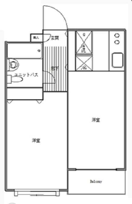 シティオ多摩川(2K/5階)の間取り写真