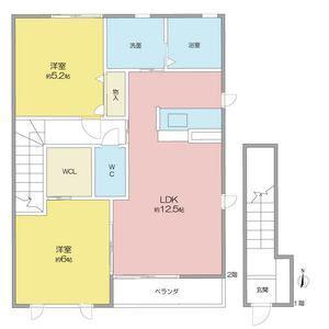 ポラリス C棟(2LDK/2階)の間取り写真