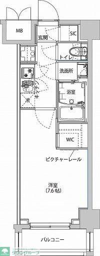 ハーモニーレジデンス東京イーストサイド(1K/4階)の間取り写真
