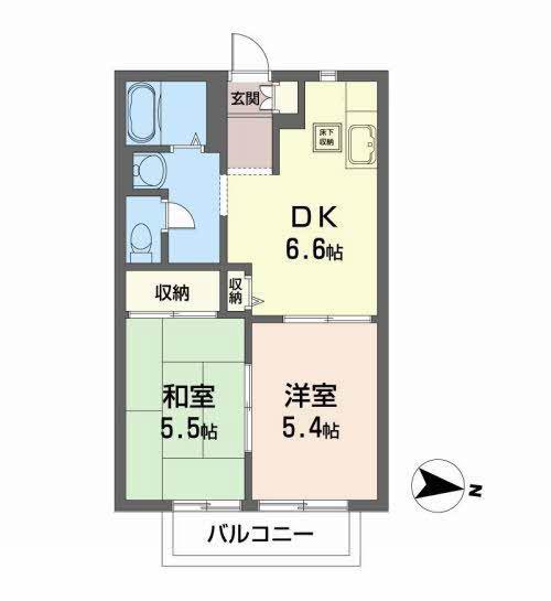 エクセル・アレイ(2DK/1階)の間取り写真