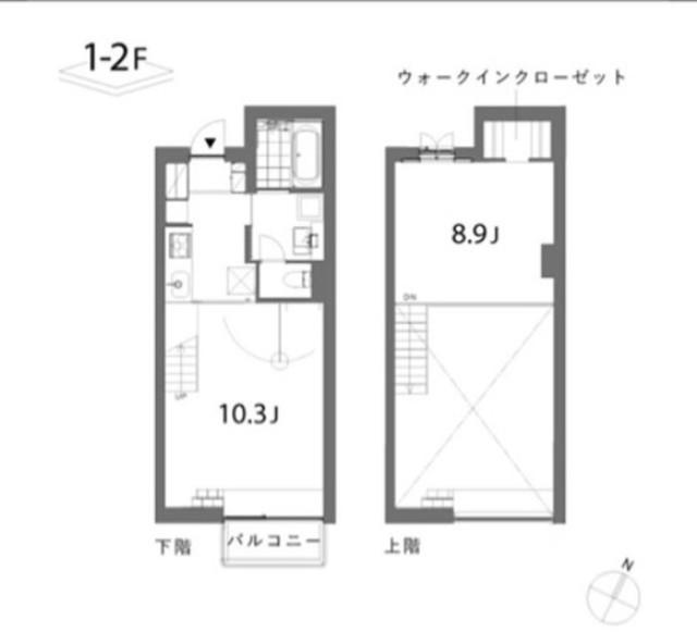 KOMORE-BLDG(1LDK/1階)の間取り写真