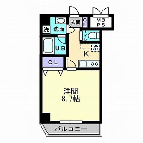 パストラーレ羽衣(1K/3階)の間取り写真