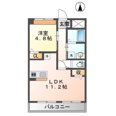 プランドール ステージ(1LDK/2階)の間取り写真
