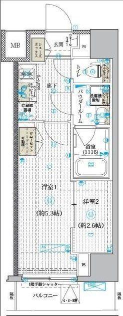 ブライズ亀有(1K/3階)の間取り写真