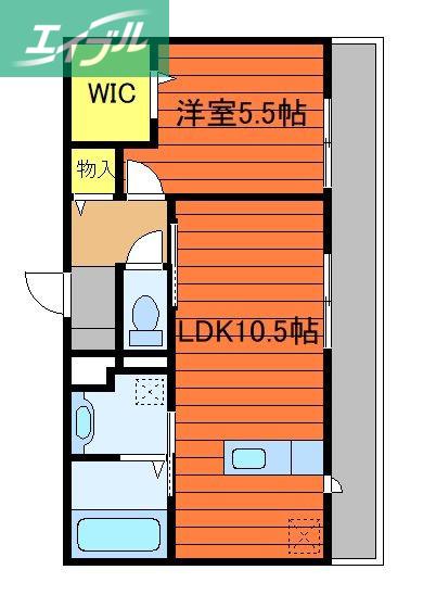 アヴァンスII(1LDK/3階)の間取り写真