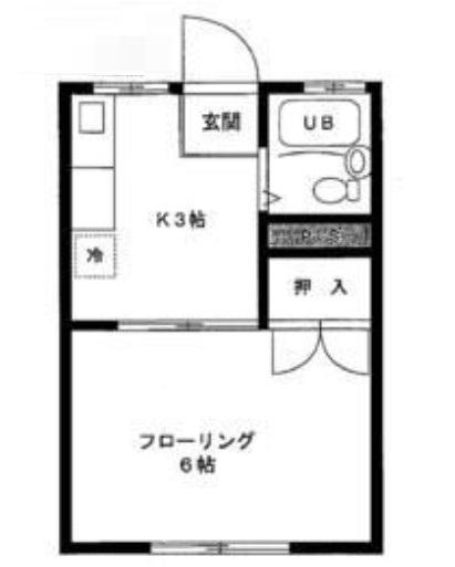 サンエムハイツ(1K/2階)の間取り写真