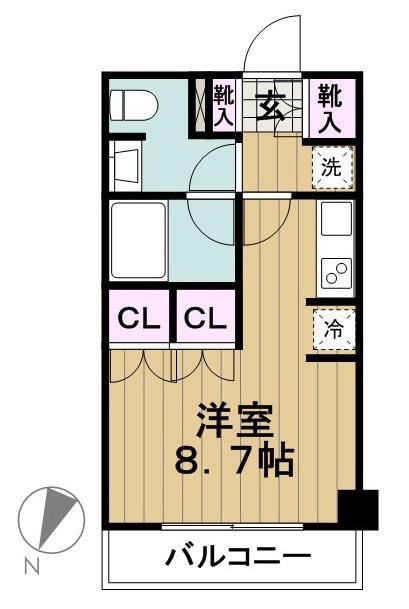 パークアクシス自由が丘テラス(ワンルーム/3階)の間取り写真