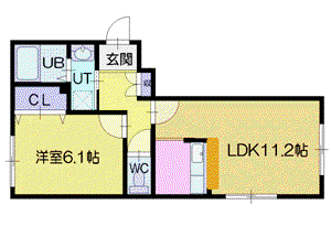 リオマーニひばりが丘(1LDK/4階)の間取り写真