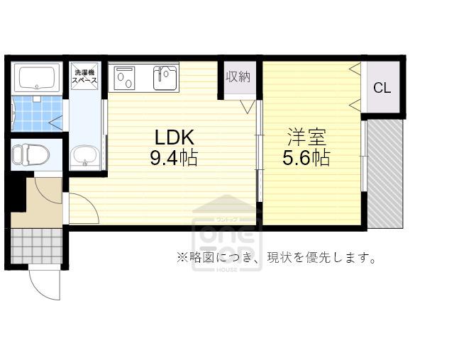 ACT正雀(1LDK/3階)の間取り写真