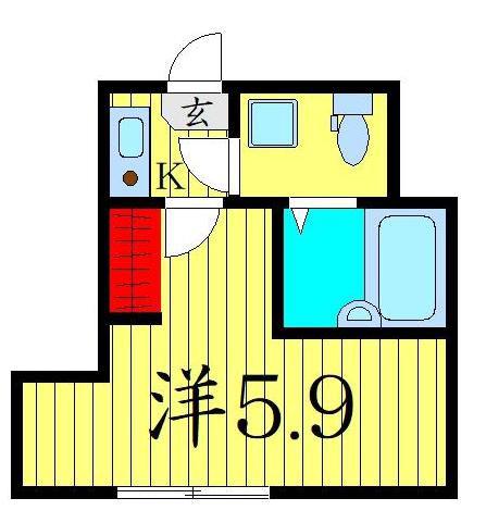 クレスト立石(1K/3階)の間取り写真