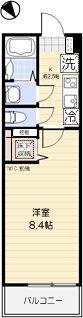 キャストリー八王子(1K/1階)の間取り写真