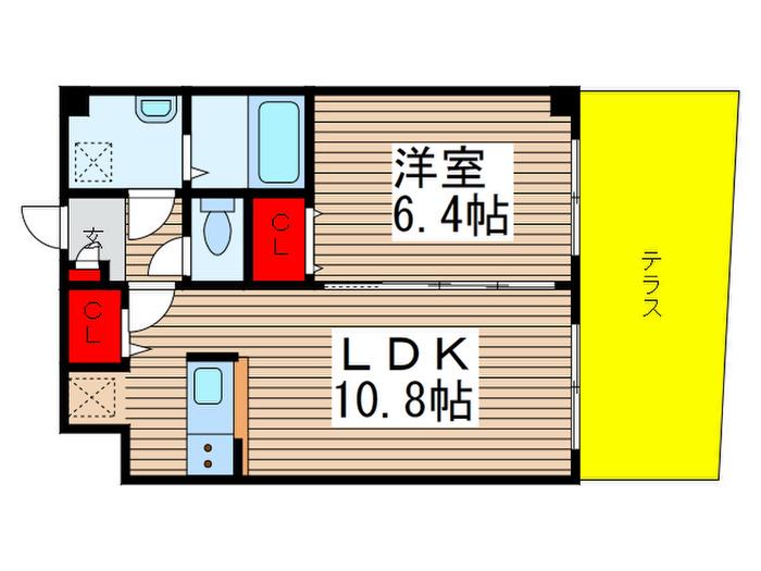 VICTORIAN COURT MAKUHARI(1LDK/1階)の間取り写真