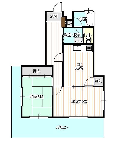 前場ビル(2DK/3階)の間取り写真