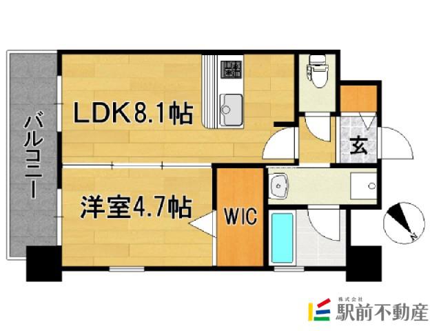エンクレスト天神STAGE(1LDK/5階)の間取り写真