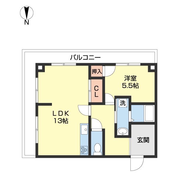 マノワールあおぞら(1LDK/3階)の間取り写真