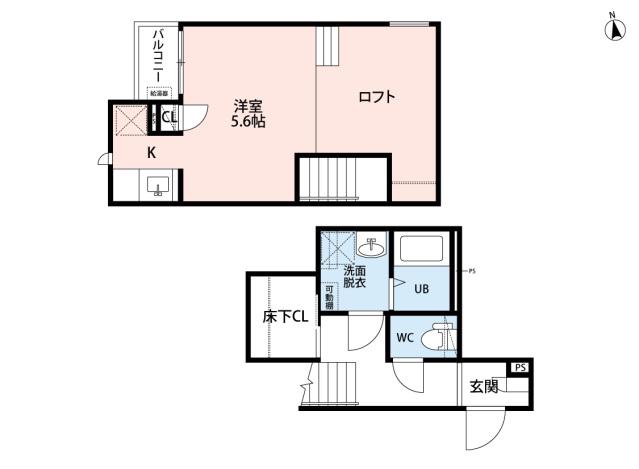 CB久留米パーチェ(1K/1階)の間取り写真