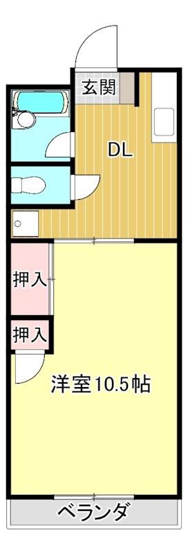 コーポ本郷(2DK/2階)の間取り写真