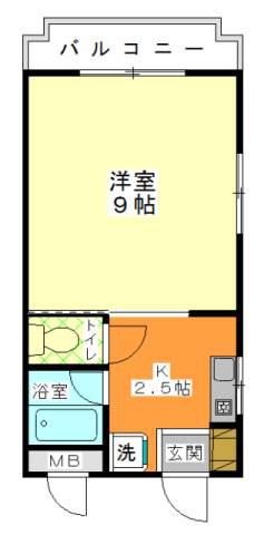 グリーンドエル(1K/3階)の間取り写真