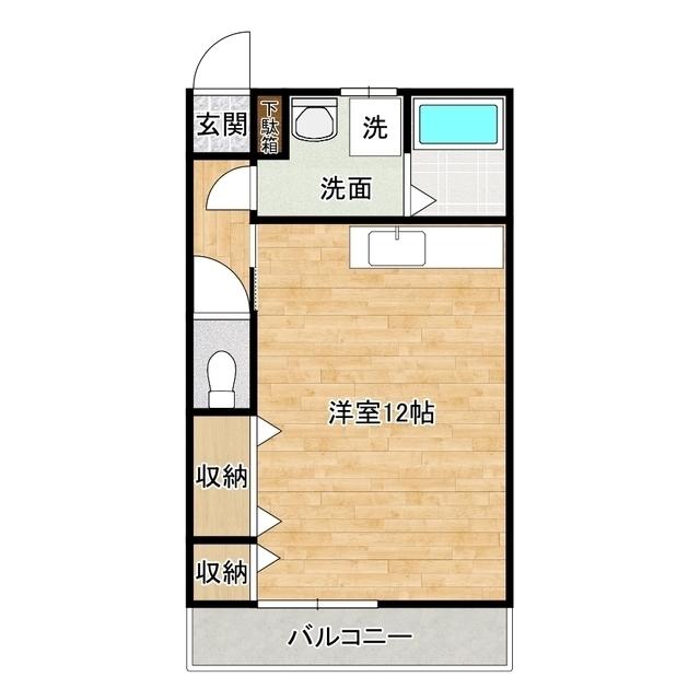 ハイツ美富士(ワンルーム/2階)の間取り写真