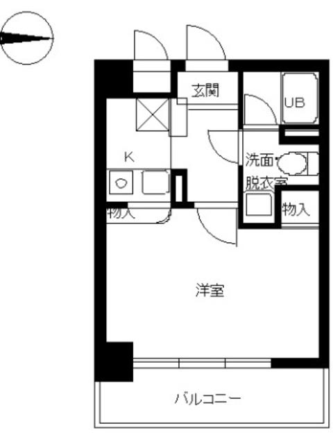 スカイコート新高円寺(1K/7階)の間取り写真