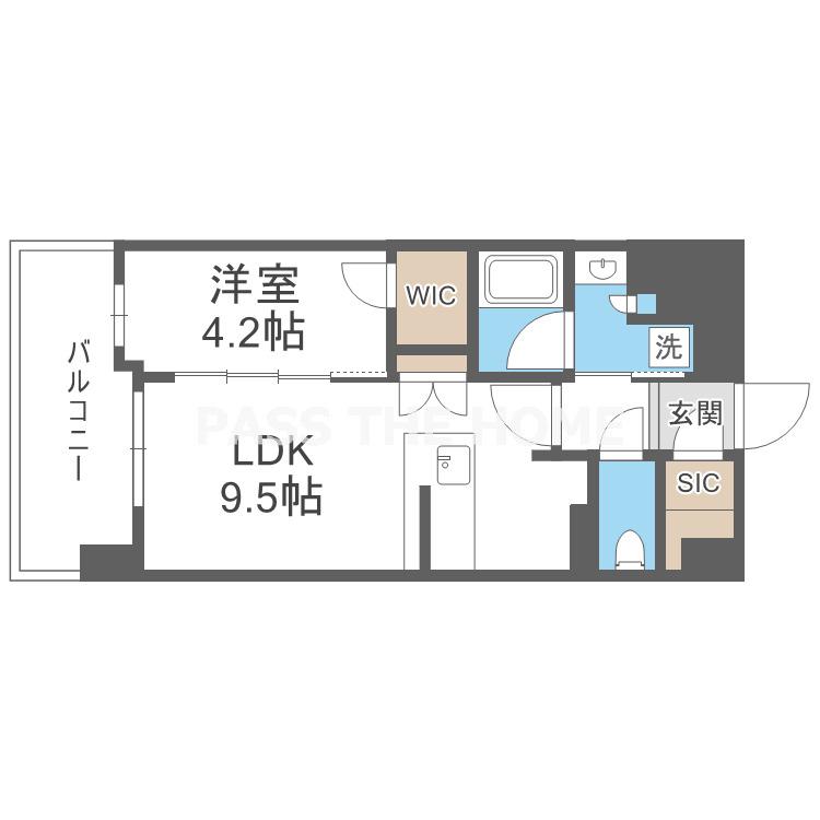 STANDZ新大阪(1LDK/10階)の間取り写真