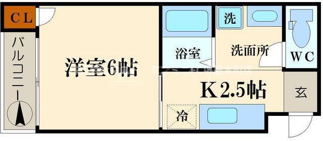 ベルメゾン本町マンション(1K/1階)の間取り写真