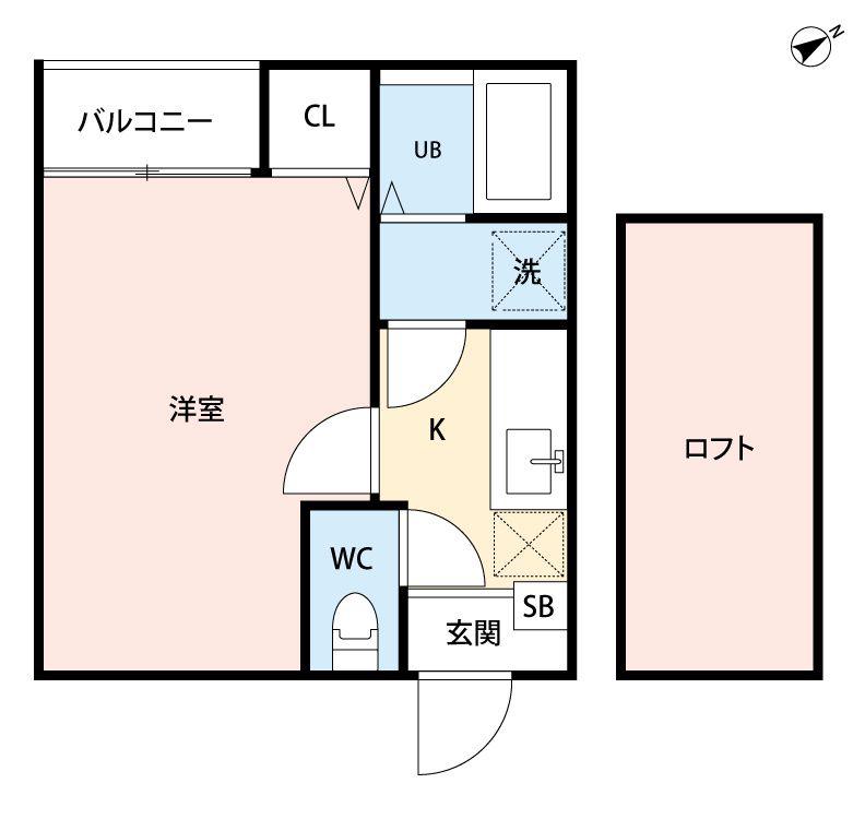 コンフォートベネフィス大橋南1(1K/2階)の間取り写真