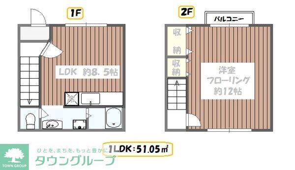 シャンブル江戸川VIII(1LDK/1階)の間取り写真