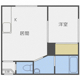 エルソル発寒(1DK/2階)の間取り写真